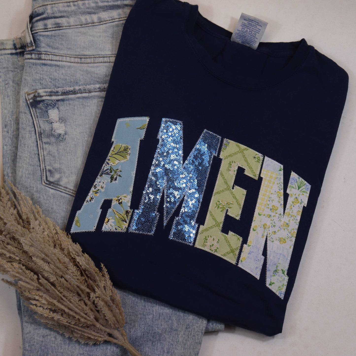 Navy Amen Christian Faith Short Sleeve T Unisex T-shirt, Sweatshirt, Hoodie, Long Sleeve Tee - T-Shirt, Sweatshirt, Hoodie