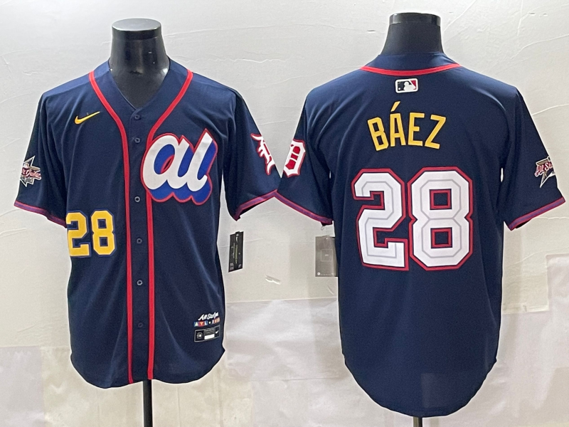 Men's American League Javier Baez #28 Navy 2025 All-Star Edition Limited Player Jersey baseball jersey product view 1