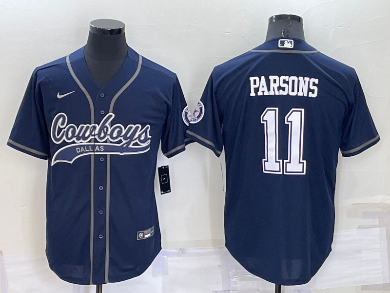 Men's Dallas Cowboys Micah Parsons Navy Game Jersey Joint Edition football jersey product view 1