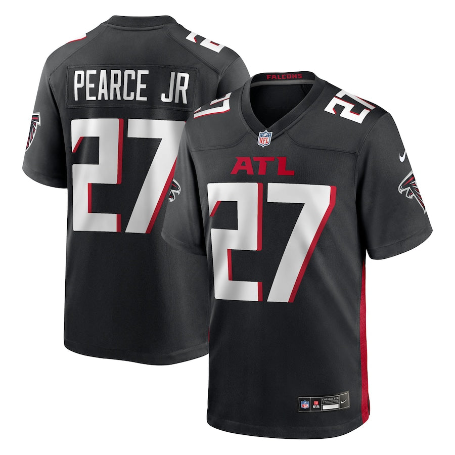 Men's Atlanta Falcons James Pearce Jr. Black 2025 NFL Draft First Round Pick Game Player Jersey football jersey product view 1
