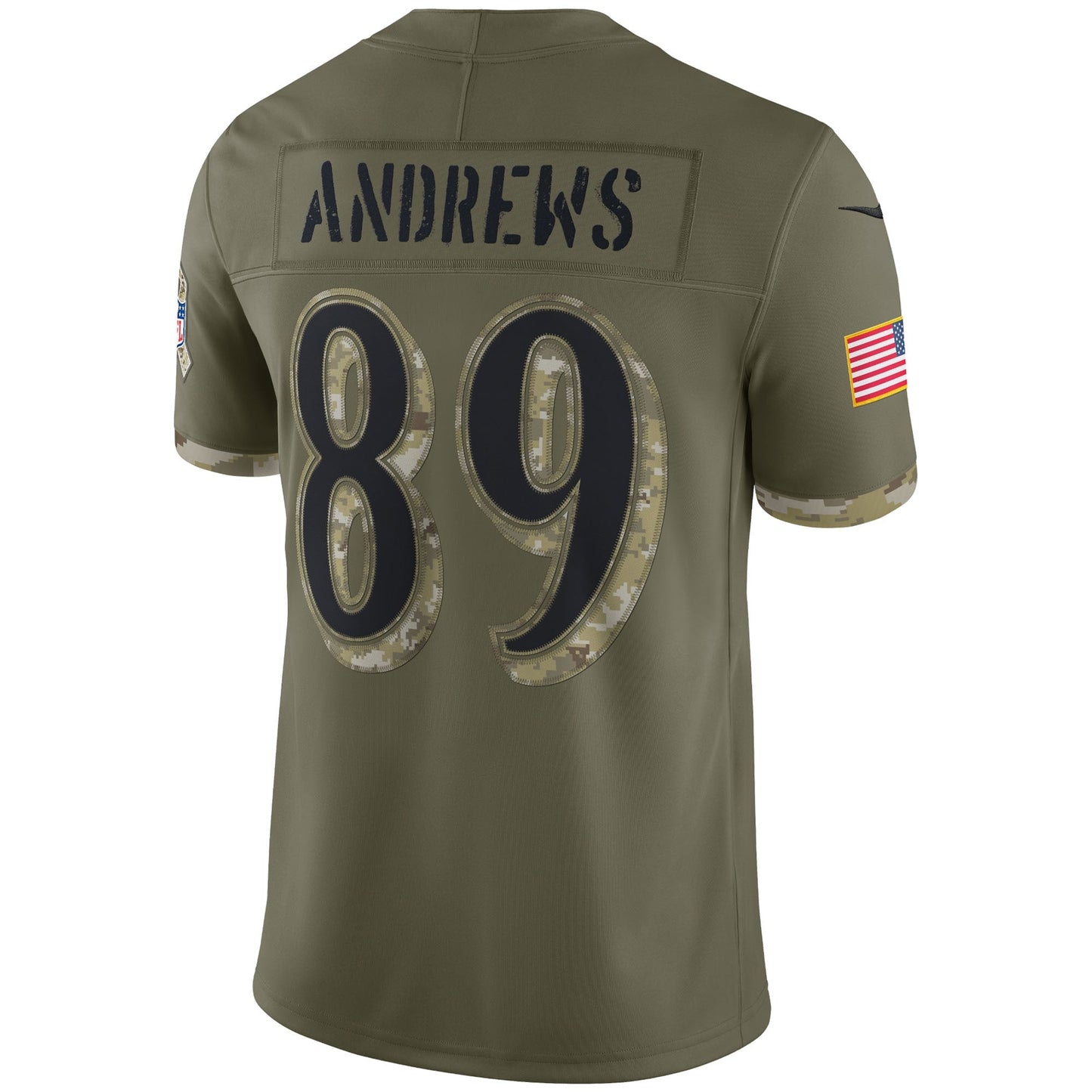 Mark Andrews Baltimore Ravens 2022 Salute To Service Limited Jersey - Olive football jersey product view 3