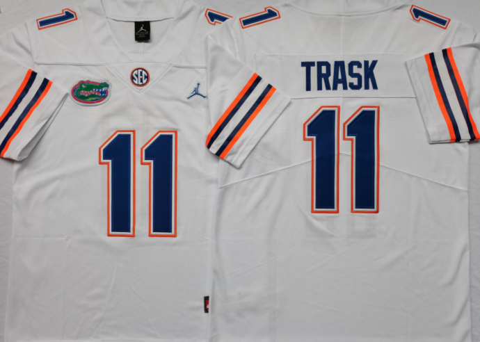 Men's Florida Gators Kyle Trask #11 White Player Game Jersey sports jersey product view 1