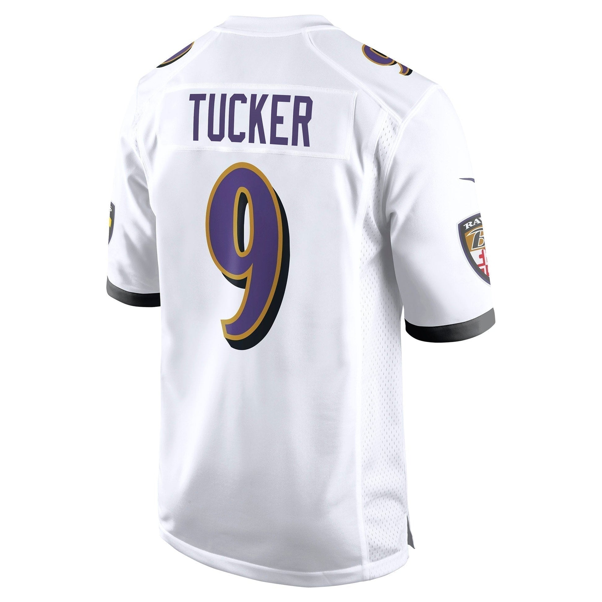 Justin Tucker Baltimore Ravens Game Jersey - White football jersey product view 3