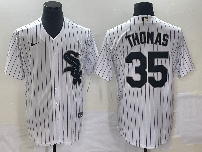 Men's Chicago White Sox Frank Thomas White Home Replica Player Jersey baseball jersey product view 1