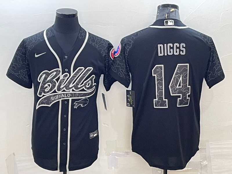Men's Buffalo Bills Stefon Diggs #14 Black RFLCTV Limited Jersey1 Joint Edition football jersey product view 1