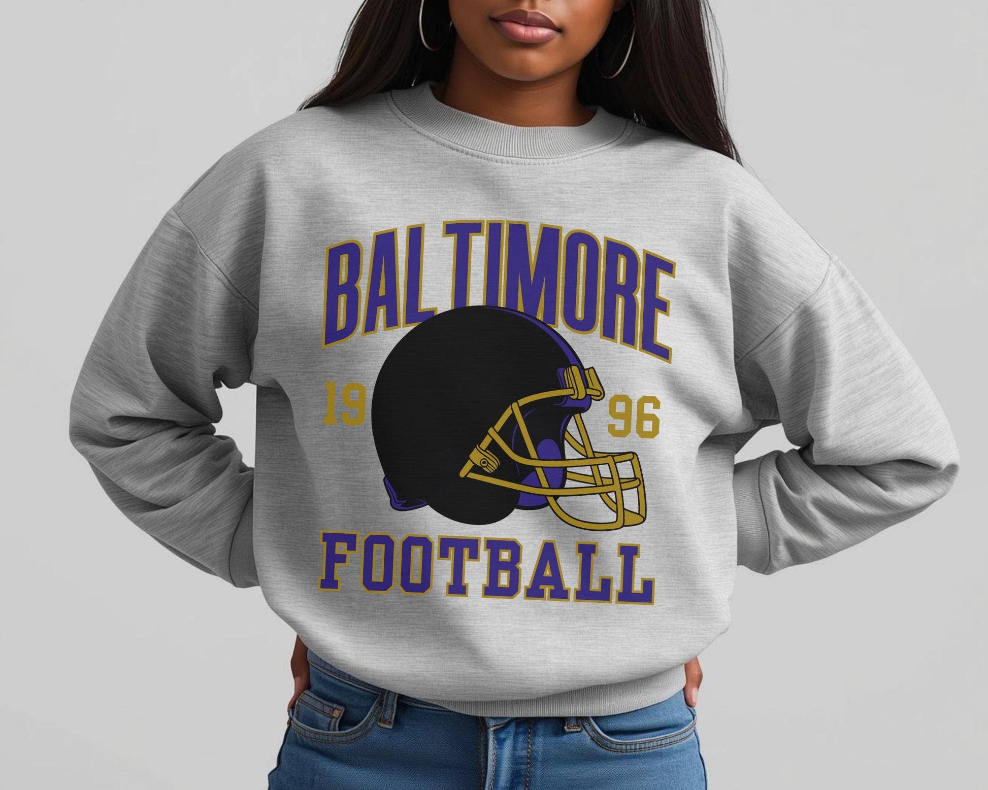 Baltimore Football Varsity Retro Game Day Apparel Unisex T-shirt, Sweatshirt, Hoodie, Long Sleeve Tee - T-Shirt, Sweatshirt, Hoodie