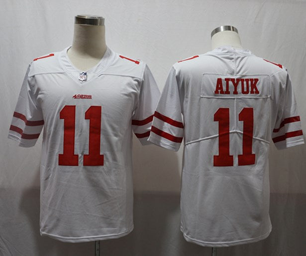 Men's San Francisco 49ers Brandon Aiyuk #11 White Game Jersey1 football jersey product view 1