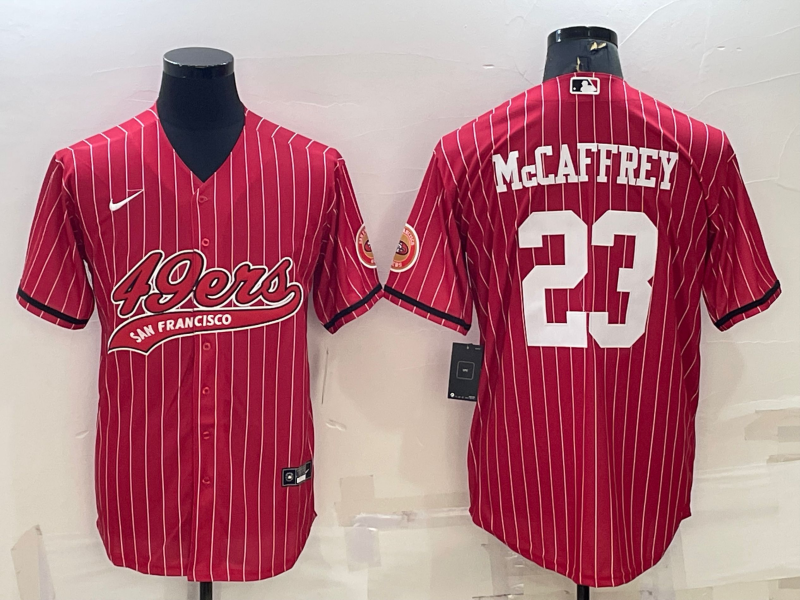Men's San Francisco 49ers Christian McCaffrey Red Game Player Jersey Joint Edition football jersey product view 1