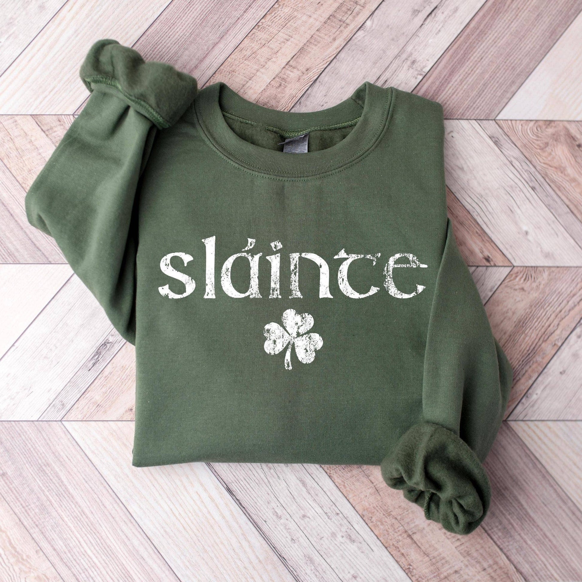 Retro Slainte Women's St. Patrick's Day Lucky Shamrock Shirt Unisex T-shirt, Sweatshirt, Hoodie, Long Sleeve Tee - T-Shirt, Sweatshirt, Hoodie