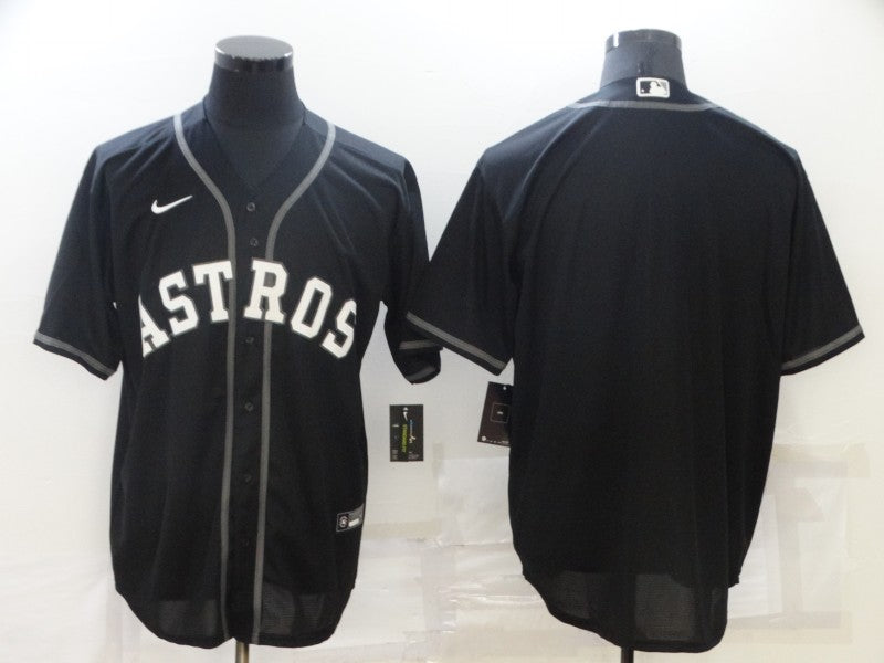Men's Houston Astros Black Replica Blank Jersey1 baseball jersey product view 1