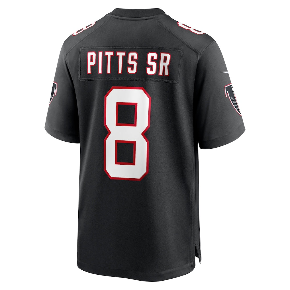 A.Falcons #8 Kyle Pitts Sr. Black Alternate Game Jersey football jersey product view 1
