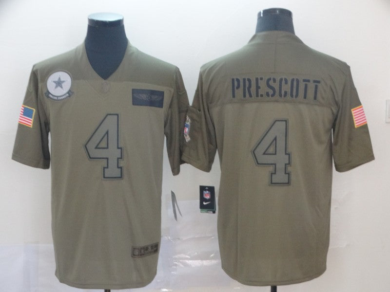 Men's Dallas Cowboys Dak Prescott #4 Brown Alternate Game Jersey1 football jersey product view 1