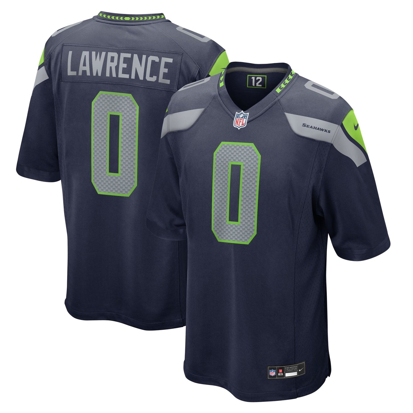 Seattle Seahawks DeMarcus Lawrence College Navy Team Game Jersey football jersey product view 1