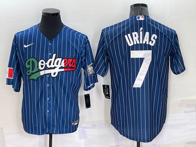 Men's Los Angeles Dodgers Julio Urias #7 Blue Player Baseball Jersey1 baseball jersey product view 1
