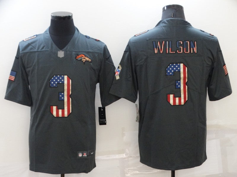 Men's Denver Broncos Russell Wilson #3 Black Game Player Jersey1 football jersey product view 1