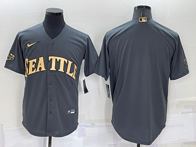 Men's Seattle Mariners Dark Gray Replica Blank Jersey1 baseball jersey product view 1