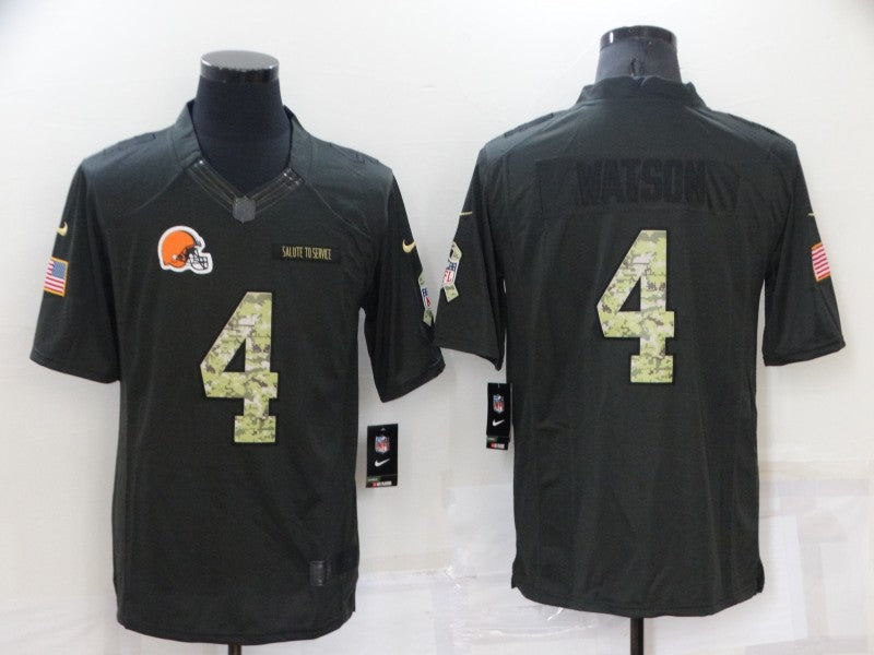 Men's Cleveland Browns Deshaun Watson #4 Black Authentic Game Jersey1 football jersey product view 1