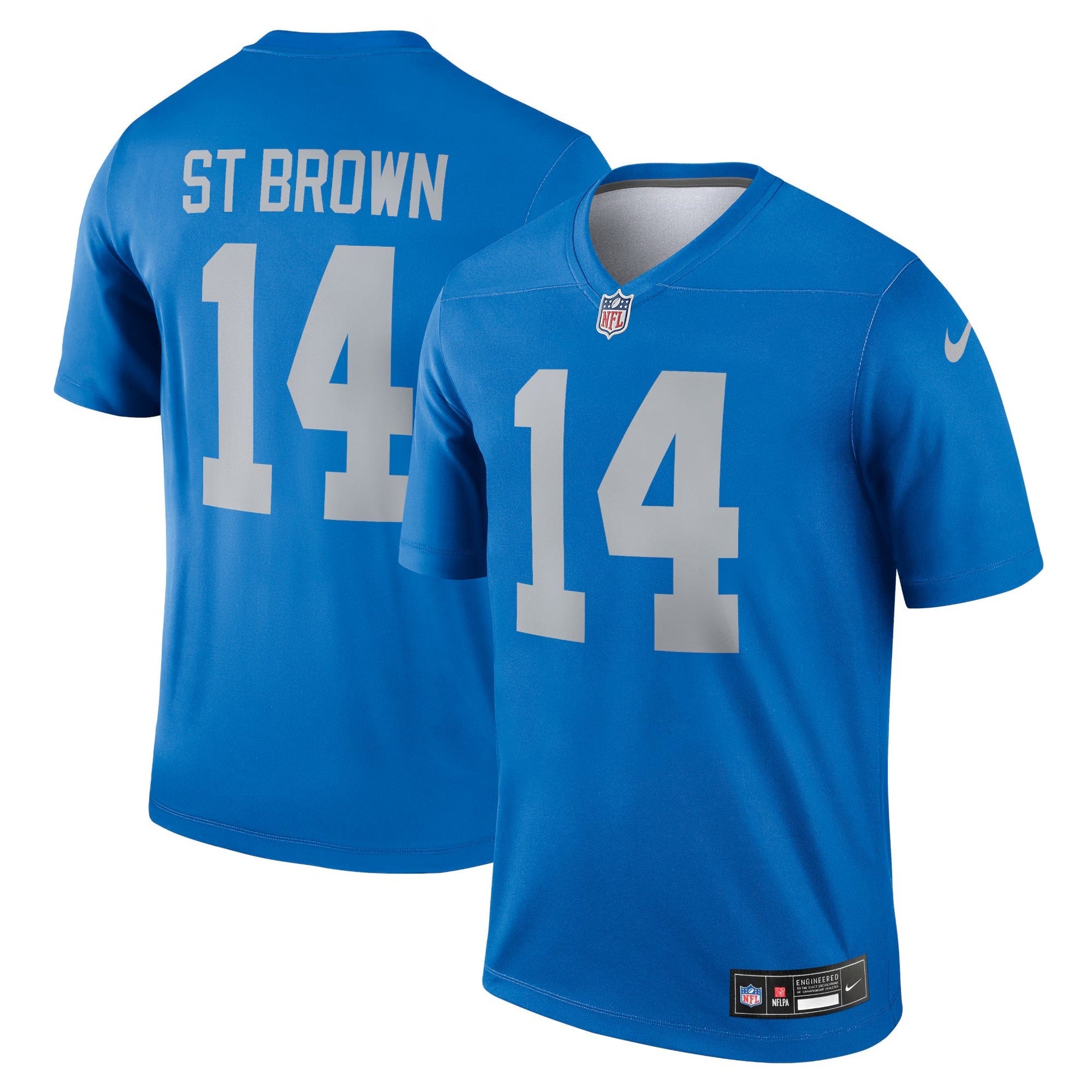 Detroit Lions Amon-Ra St. Brown Blue Legend Player Performance Top football jersey product view 1