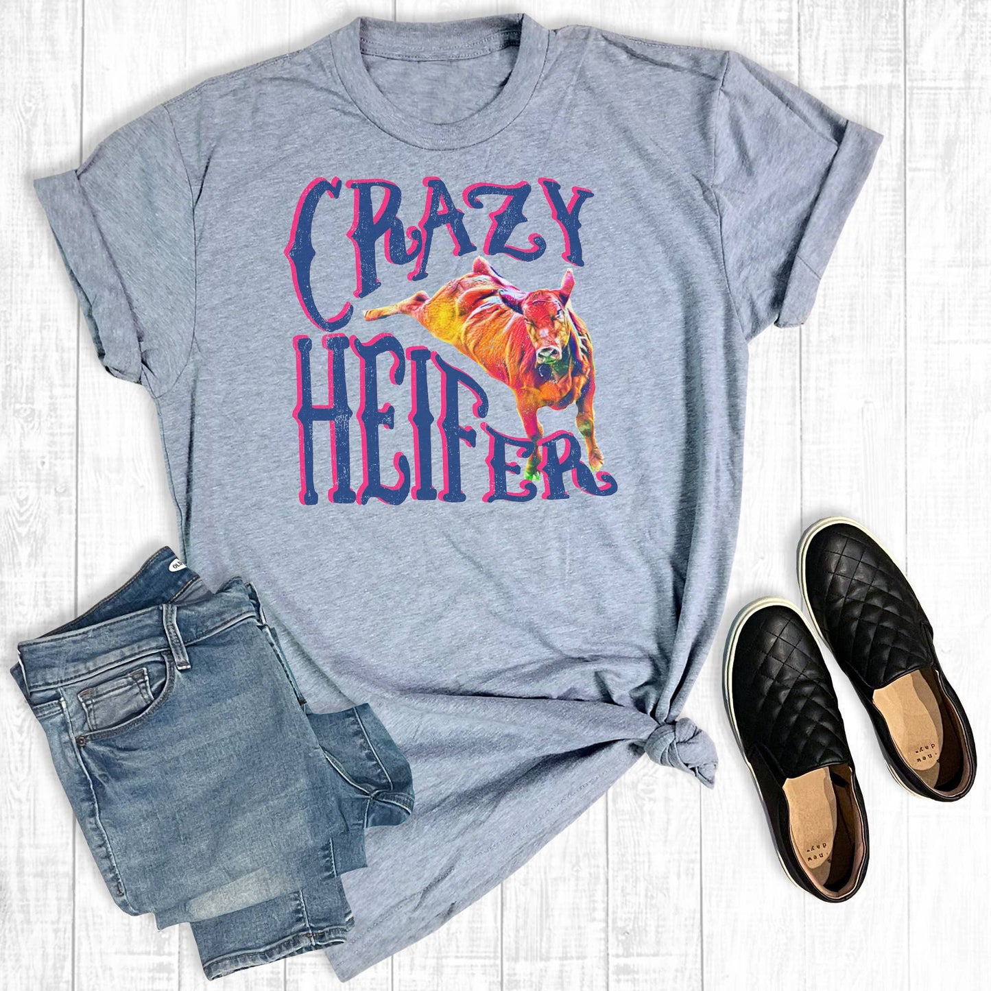 Crazy Heifer Unisex T-shirt, Sweatshirt, Hoodie, Long Sleeve Tee - T-Shirt, Sweatshirt, Hoodie