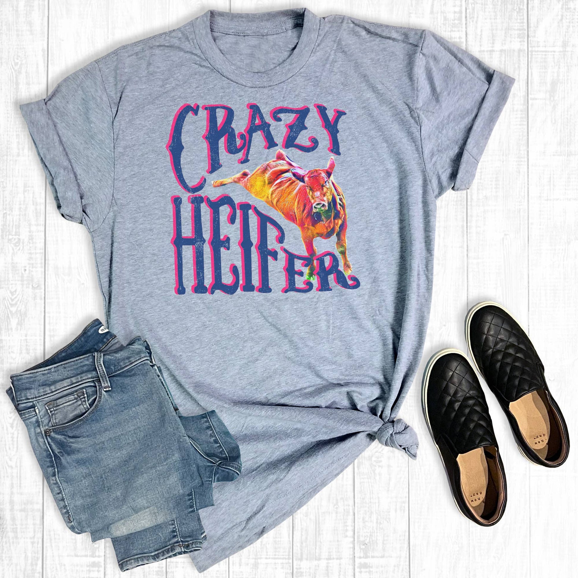 Crazy Heifer Unisex T-shirt, Sweatshirt, Hoodie, Long Sleeve Tee - T-Shirt, Sweatshirt, Hoodie