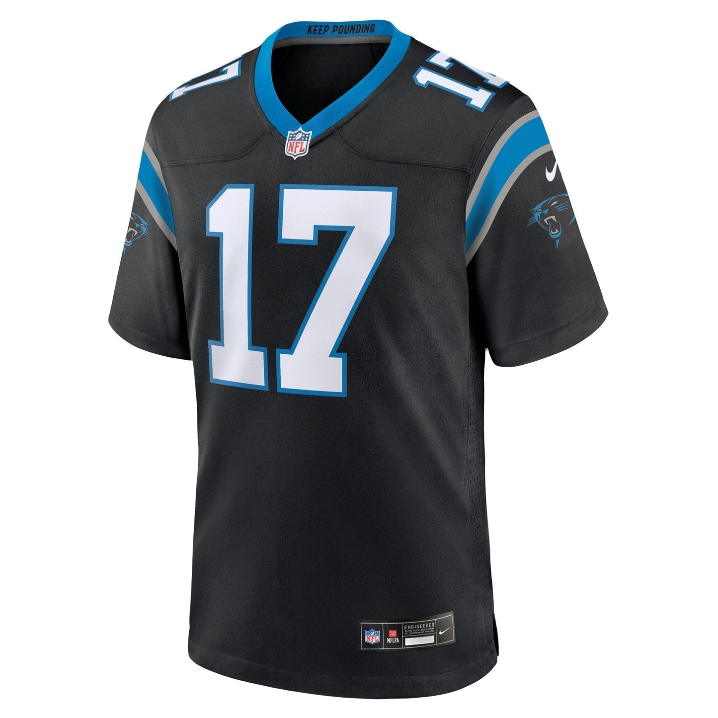 DJ Chark Jr. Carolina Panthers Game Jersey - Black football jersey product view 2