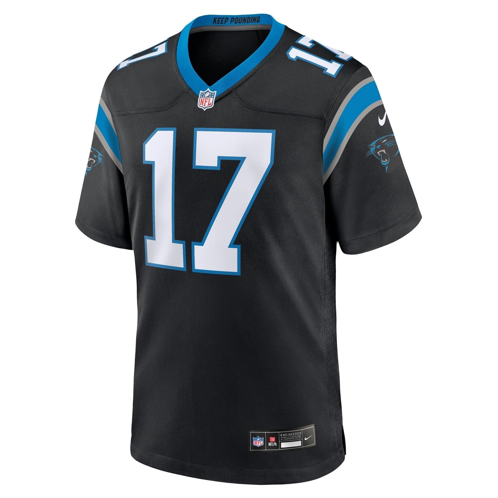DJ Chark Jr. Carolina Panthers Game Jersey - Black football jersey product view 2