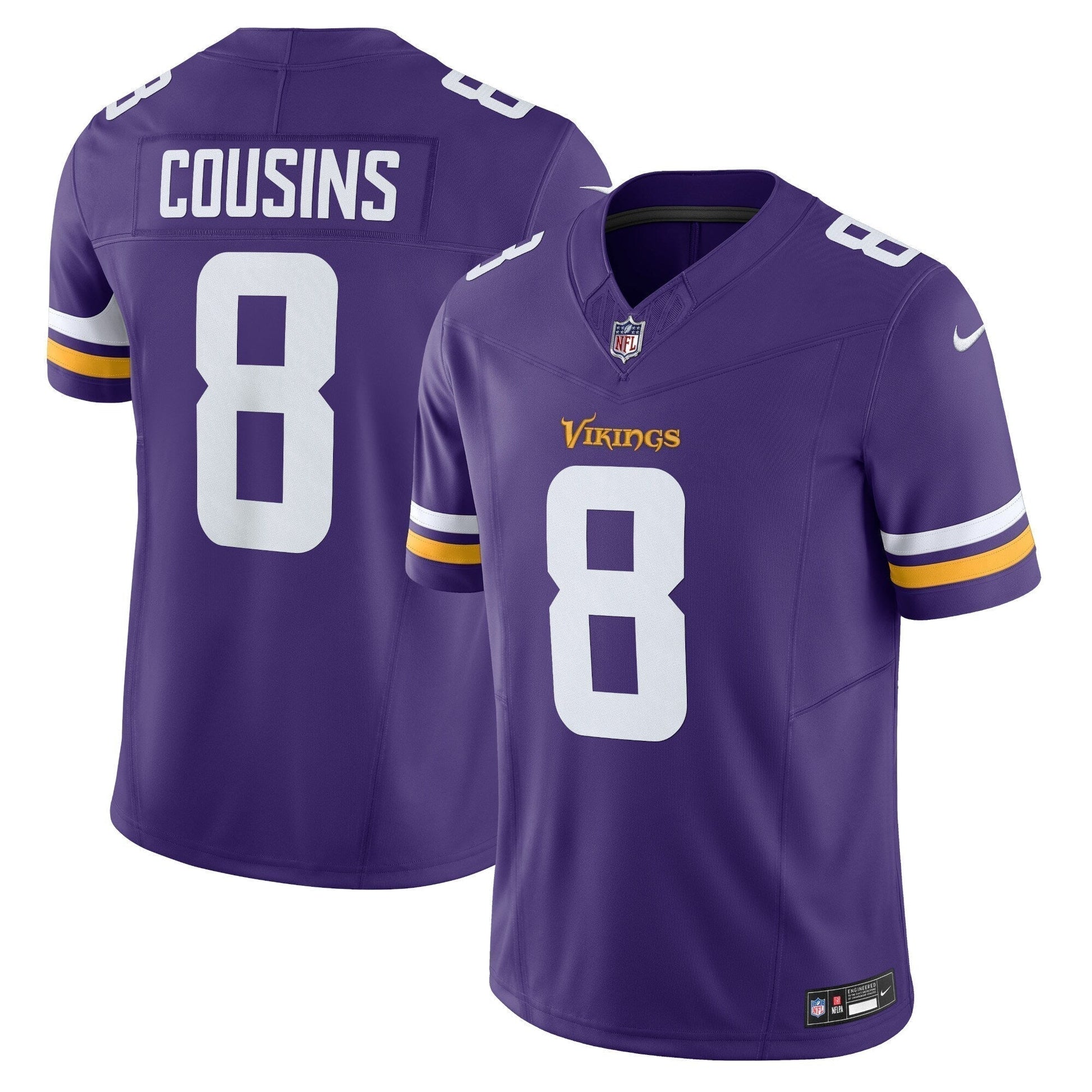 Kirk Cousins Minnesota Vikings Vapor F.U.S.E. Limited Jersey - Purple football jersey product view 1