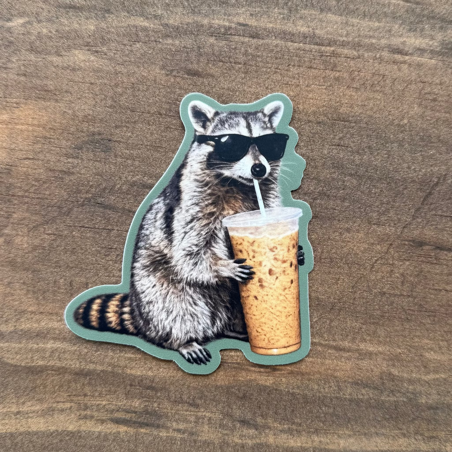 Iced Coffee Raccoon Sticker | Car Decal 116 Unisex T-shirt, Sweatshirt, Hoodie, Long Sleeve Tee - T-Shirt, Sweatshirt, Hoodie