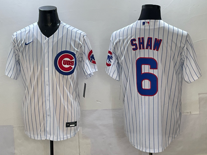 Men's Chicago Cubs Matt Shaw #6 White Home Replica Player Jersey baseball jersey product view 1