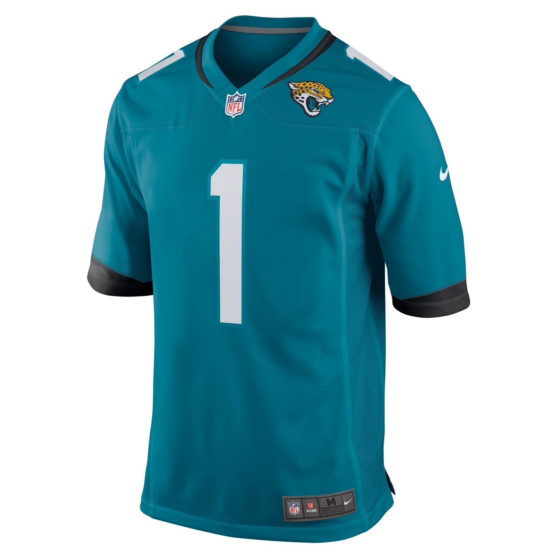 Number 1 Dad Jacksonville Jaguars Game Jersey - Teal football jersey product view 2