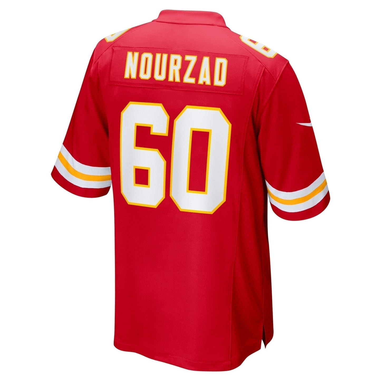 Hunter Nourzad Kansas City Chiefs Game Jersey - Red football jersey product view 3