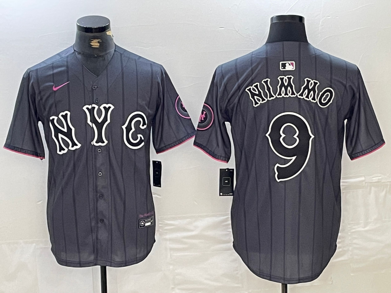 Men's New York Mets Brandon Nimmo #9 Graphite 2024 City Connect Limited Player Jersey1 baseball jersey product view 1