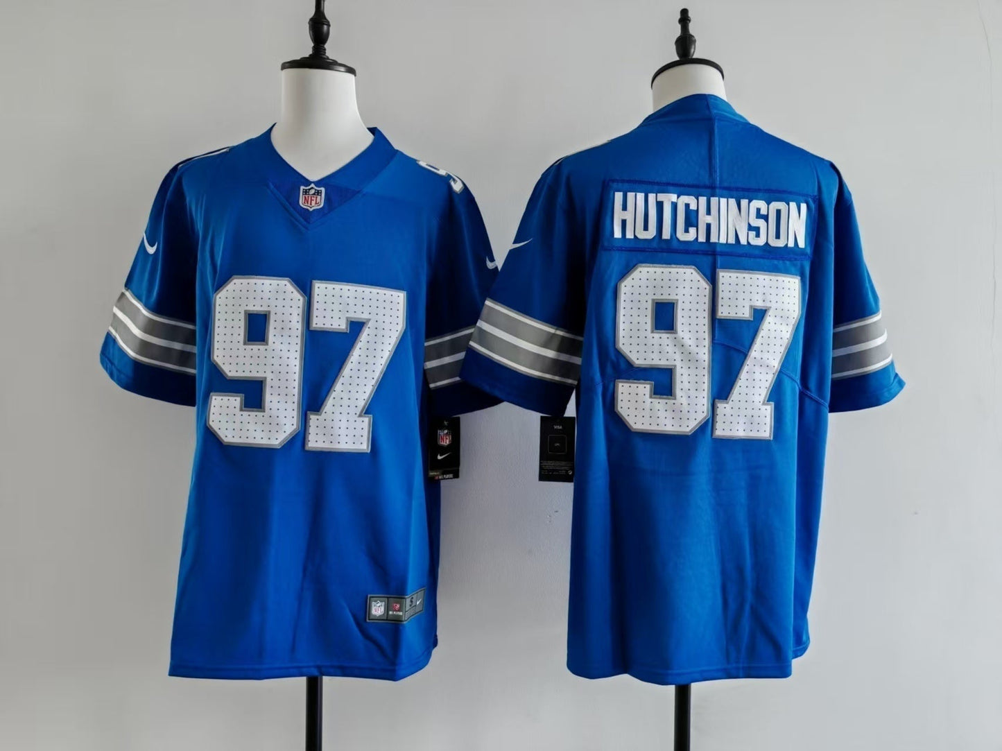 Men's Detroit Lions Aidan Hutchinson Jersey - Blue football jersey product view 1