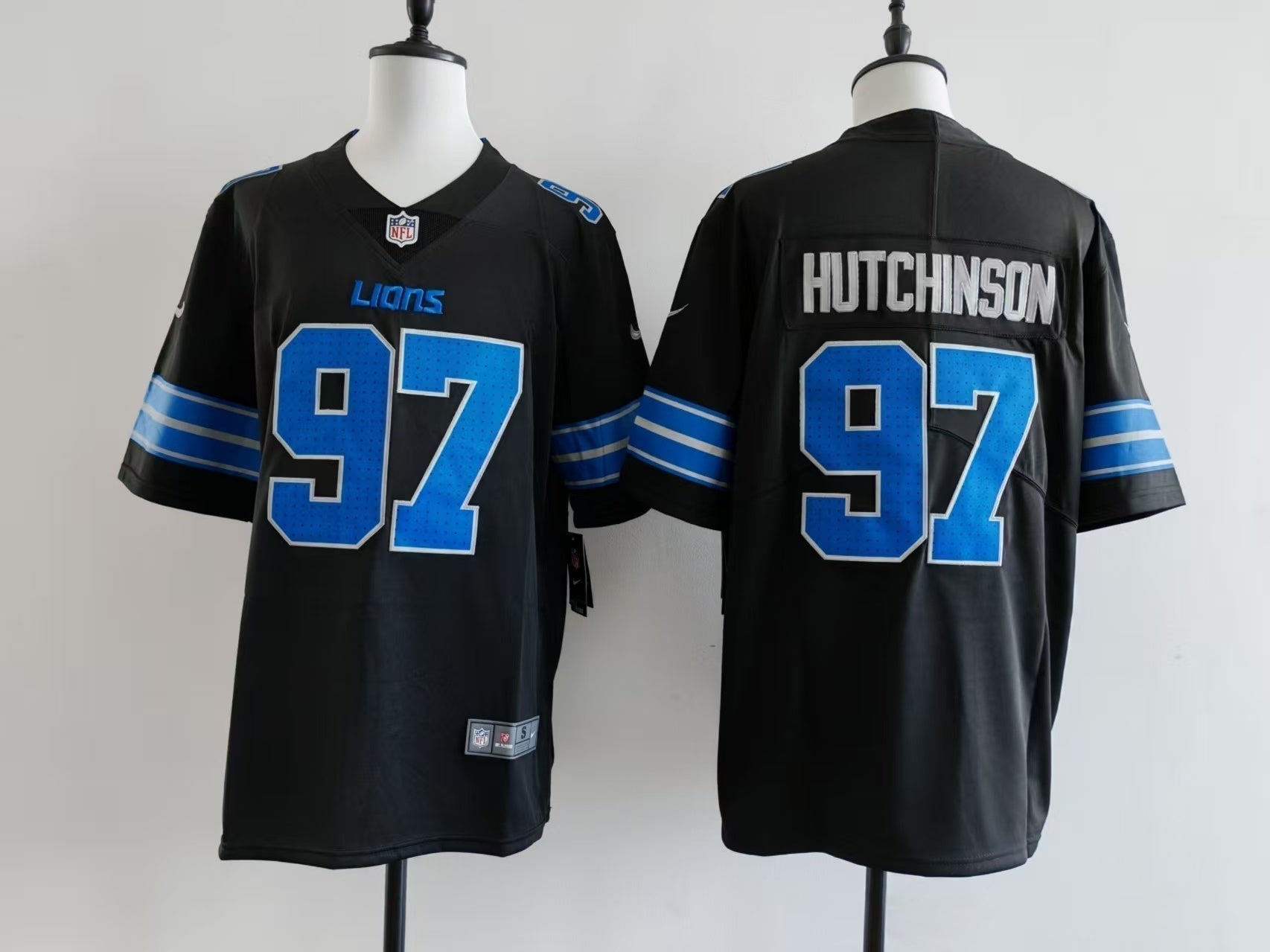 Men's Detroit Lions Aidan Hutchinson Jersey - Black football jersey product view 1