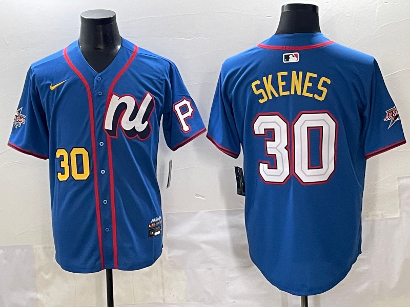Men's National League Paul Skenes #30 Blue 2025 All-Star Edition Limited Player Jersey baseball jersey product view 1