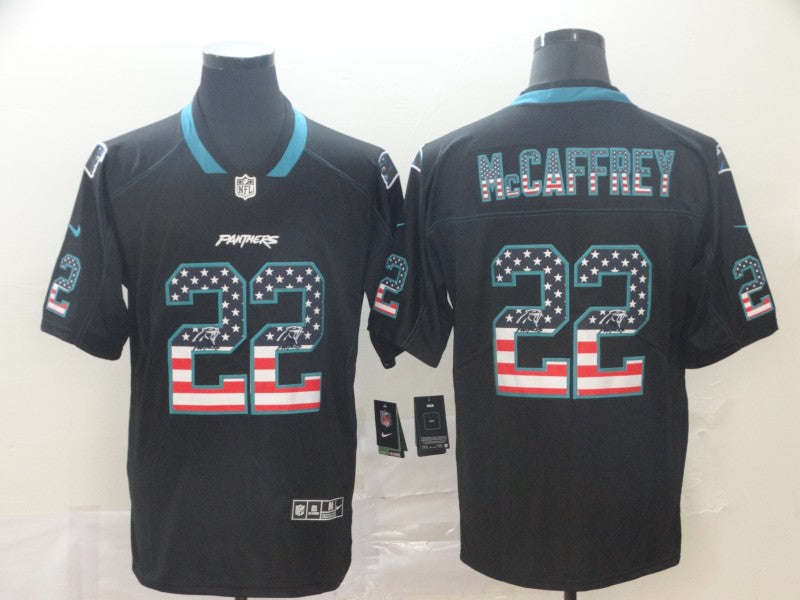 Men's Carolina Panthers Christian McCaffrey #22 Black Game Jersey1 football jersey product view 1