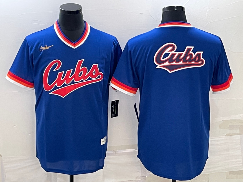 Men's Chicago Cubs Royal Road Cooperstown Collection Team Jersey baseball jersey product view 1