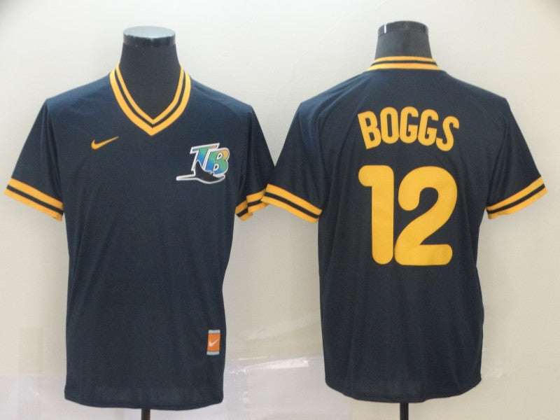 Men's Tampa Bay Rays Wade Boggs Navy Replica Baseball Jersey baseball jersey product view 1