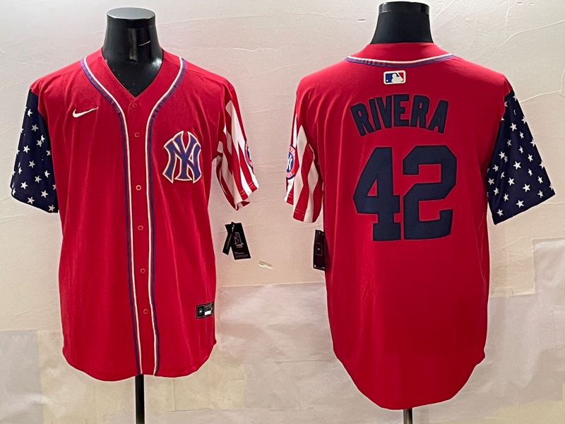 Men's New York Yankees Mariano Rivera Red Limited Player Jersey baseball jersey product view 1