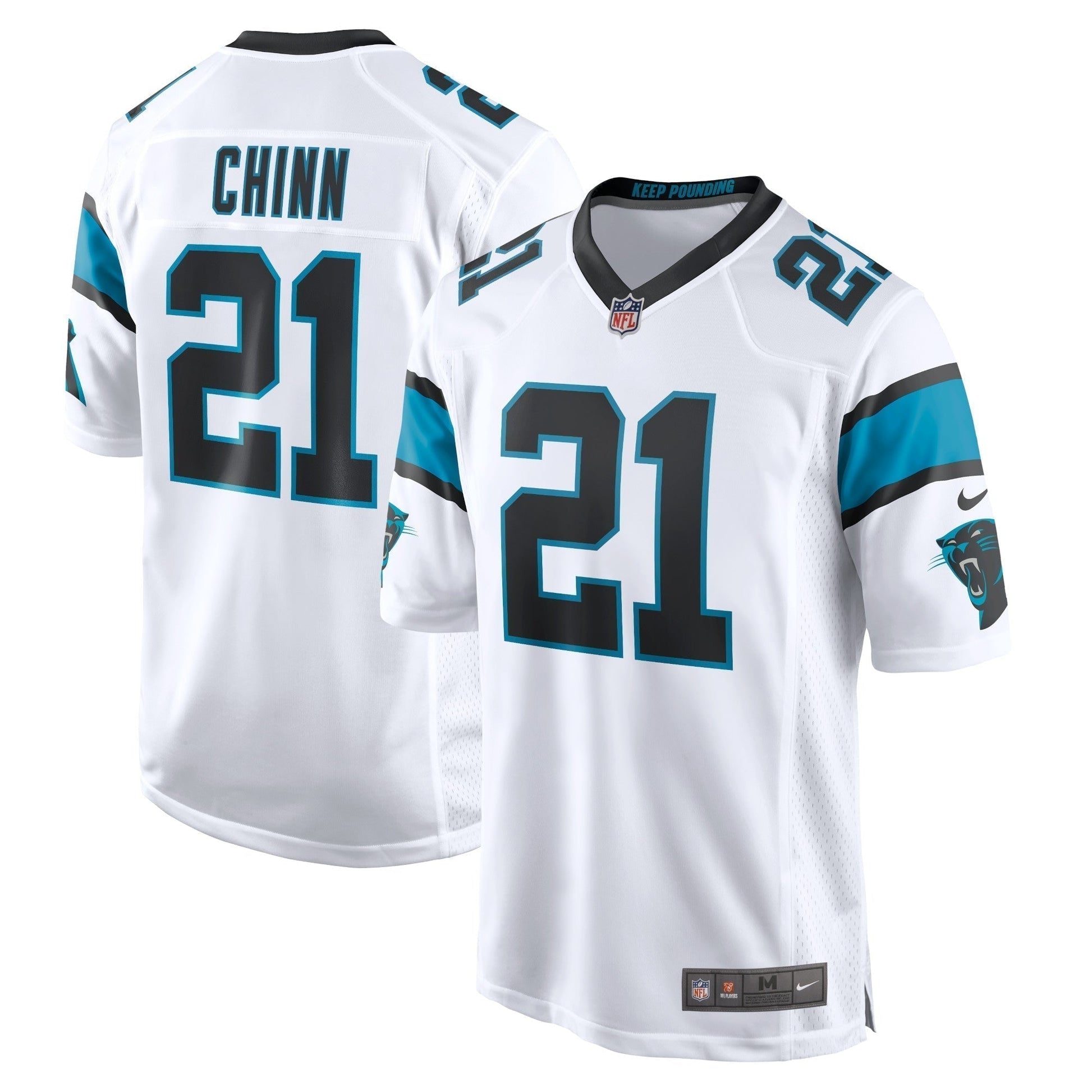 Jeremy Chinn Carolina Panthers Game Jersey - White football jersey product view 1