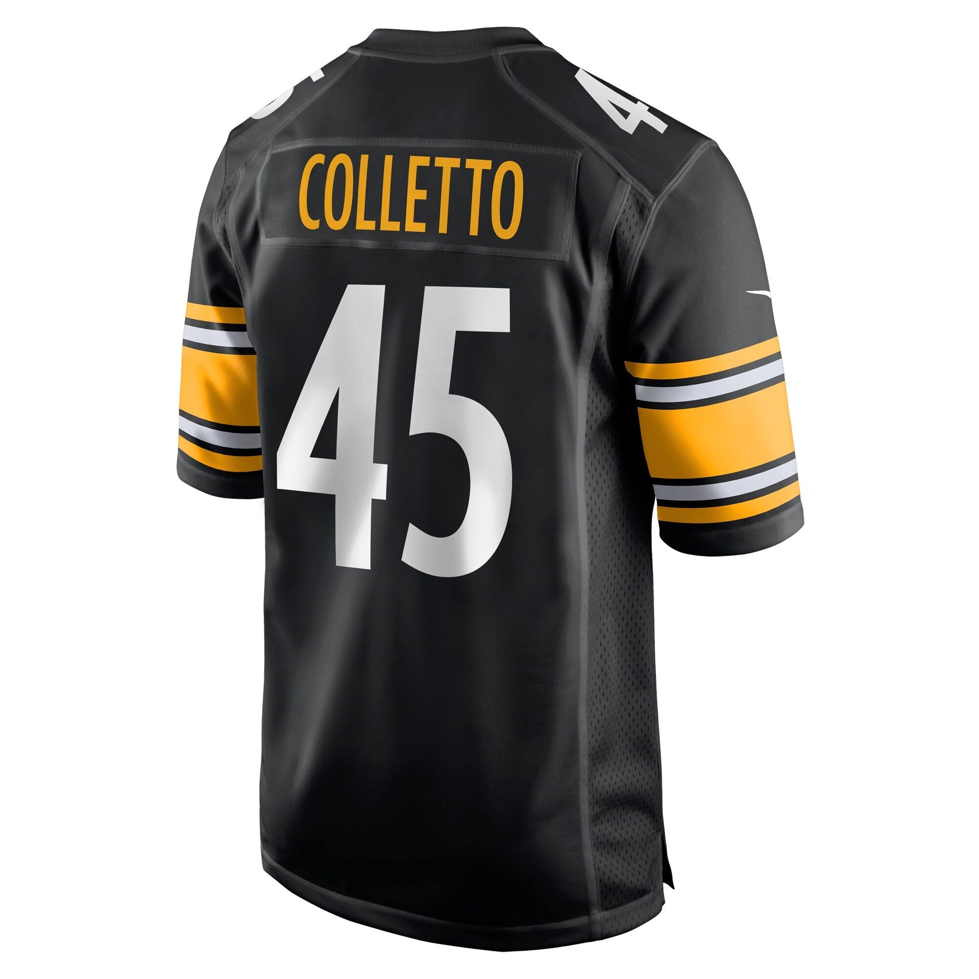 Jack Colletto Pittsburgh Steelers Game Jersey - Black football jersey product view 3