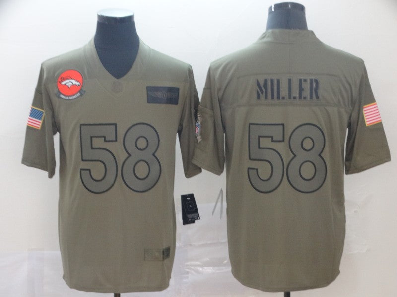 Men's Denver Broncos Von Miller #58 Brown Game Jersey1 football jersey product view 1