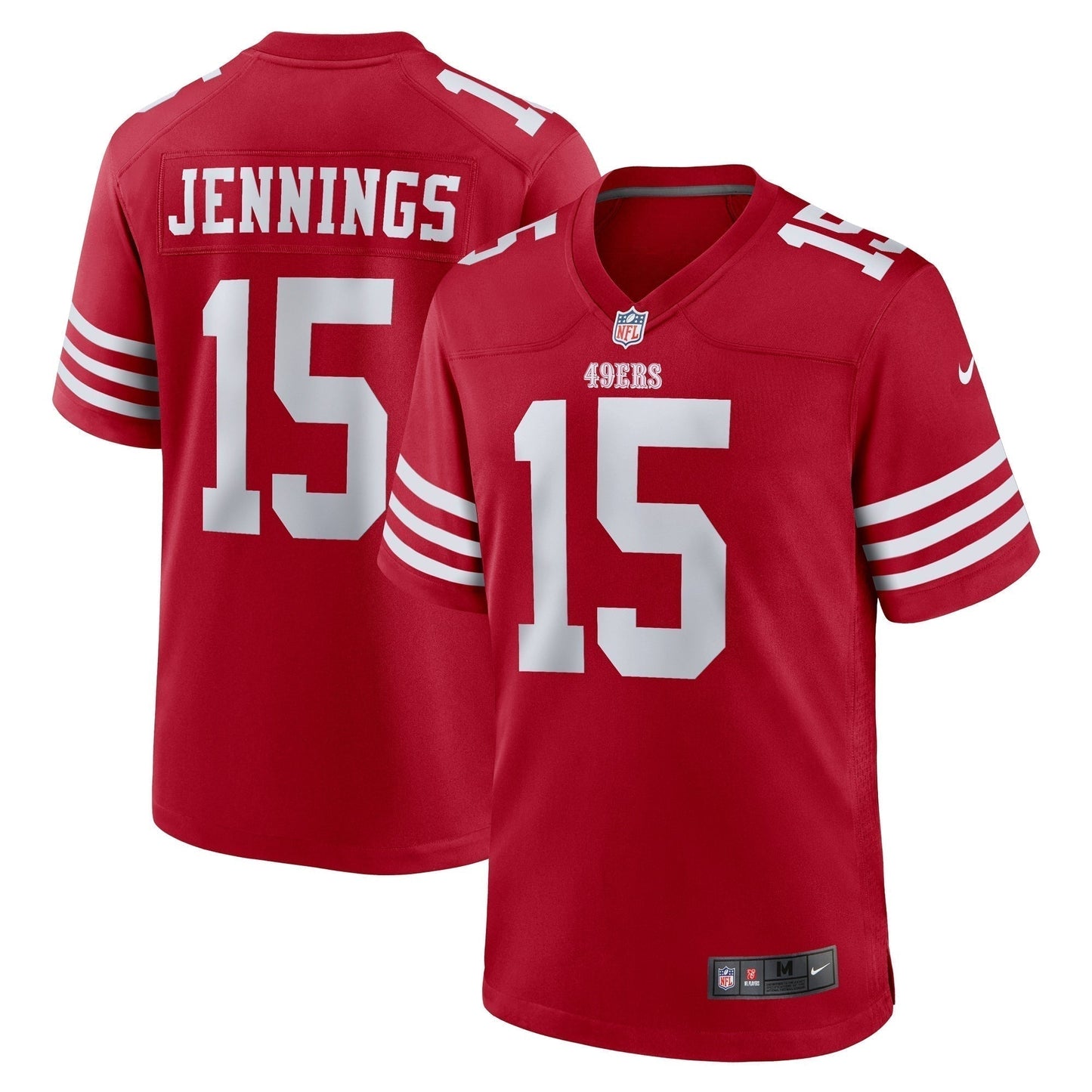 Jauan Jennings San Francisco 49ers Game Jersey - Scarlet football jersey product view 1
