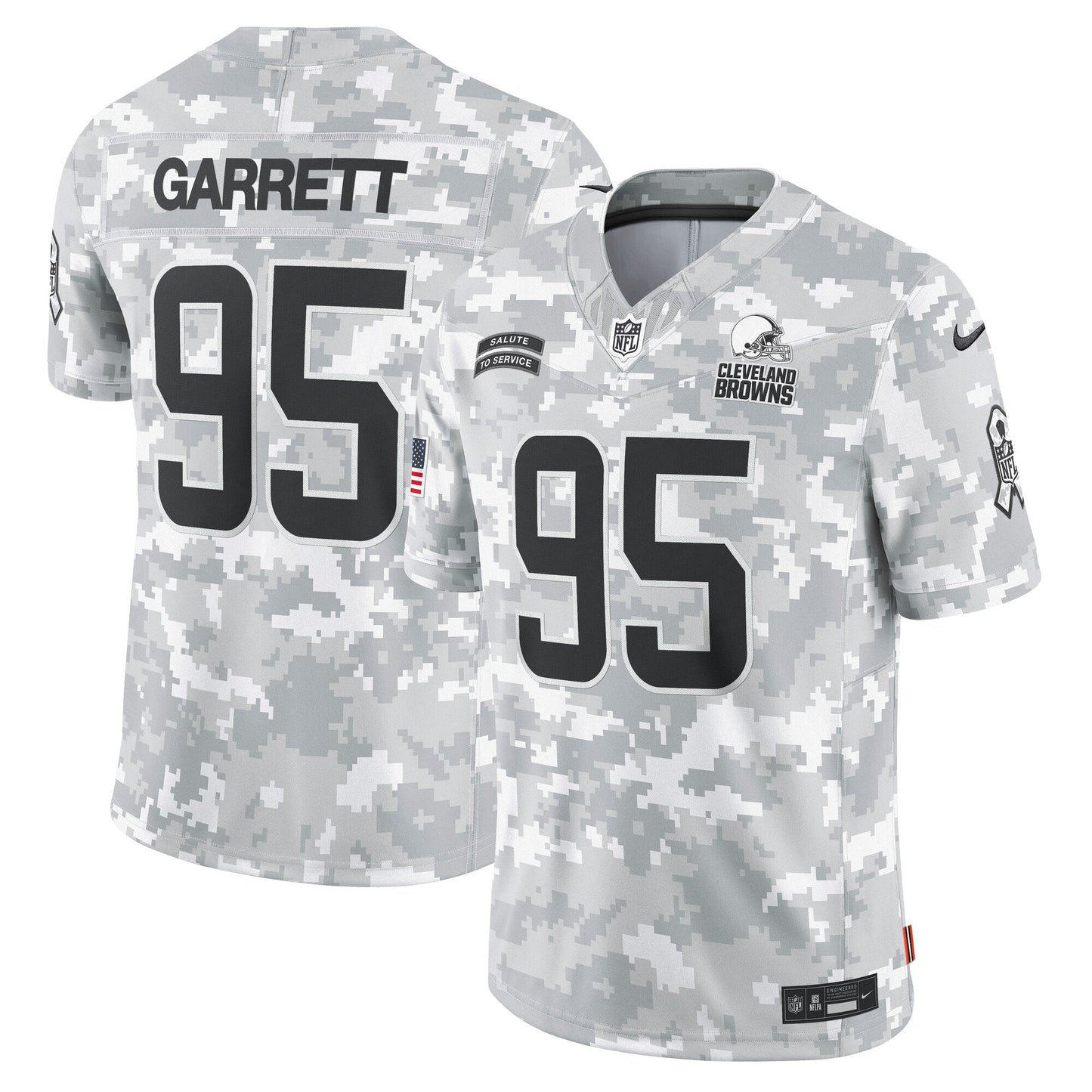 Myles Garrett Cleveland Browns 2024 Salute to Service Limited Jersey - Arctic Camo football jersey product view 1