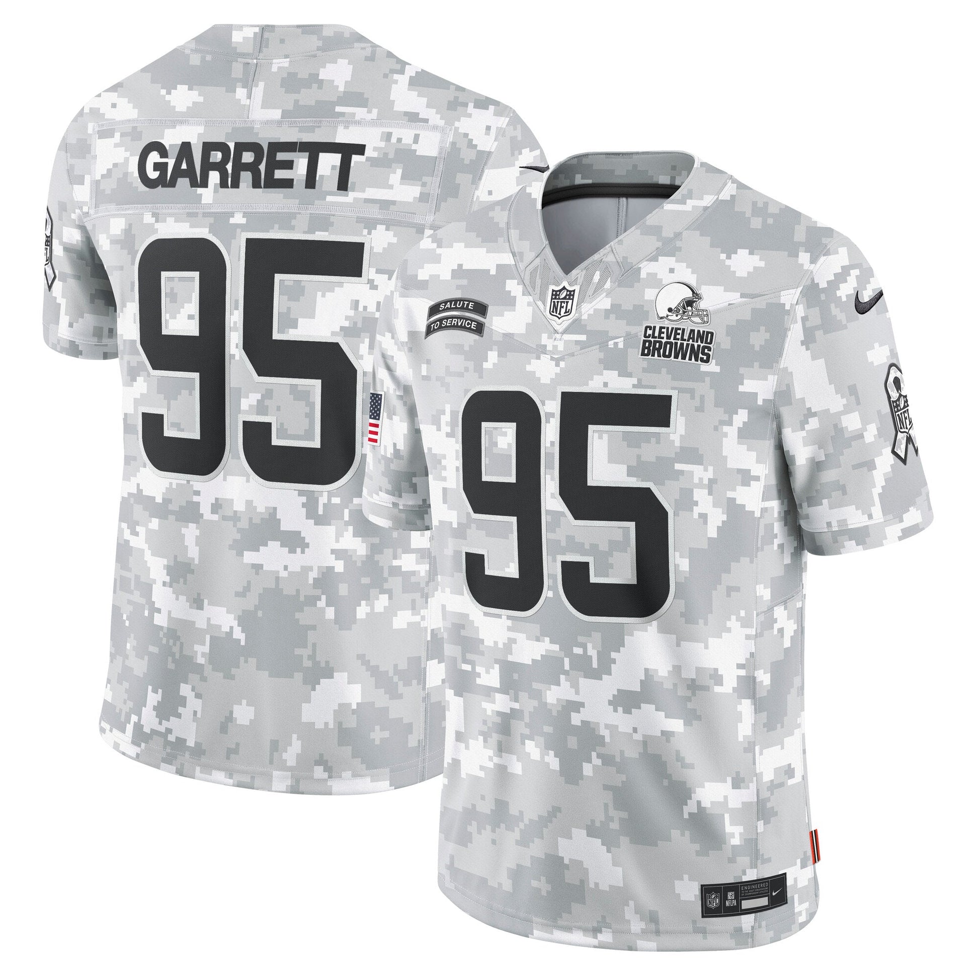 Myles Garrett Cleveland Browns 2024 Salute to Service Limited Jersey - Arctic Camo football jersey product view 1