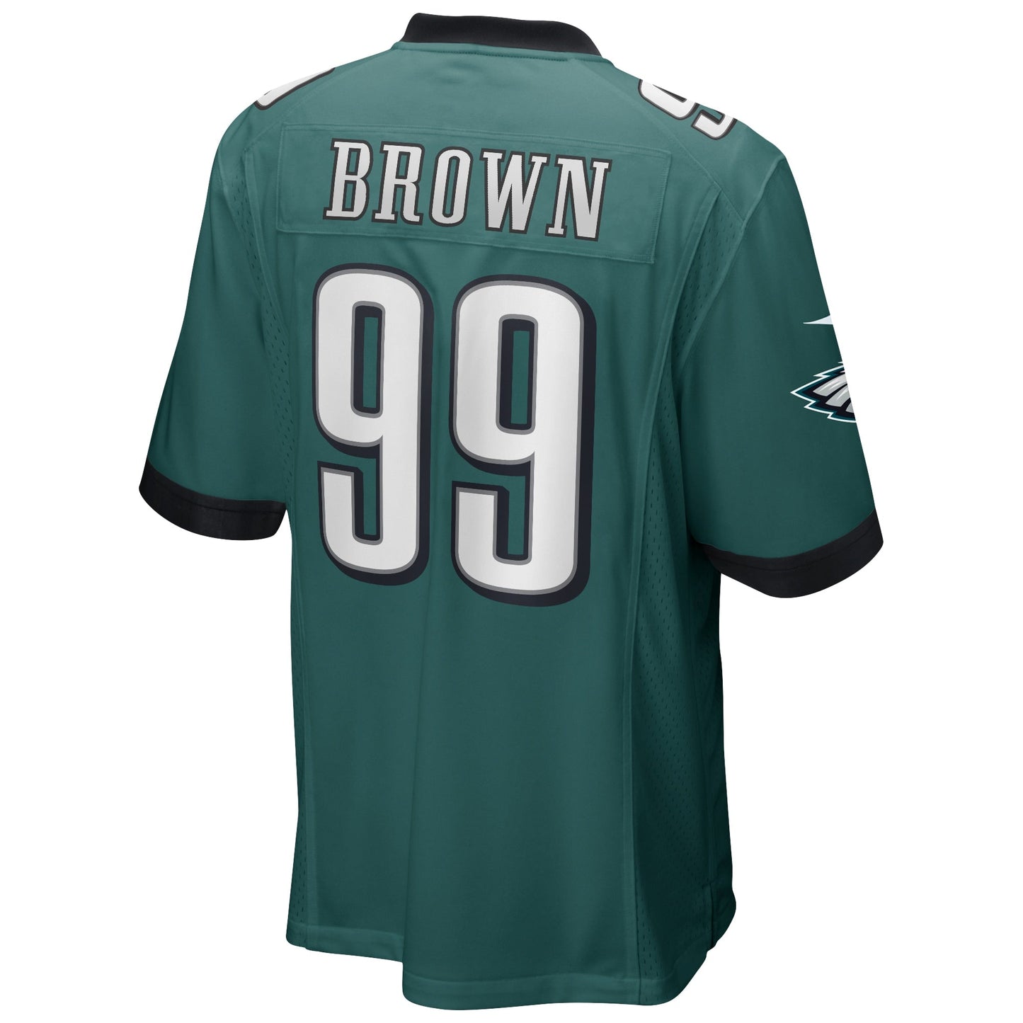 Jerome Brown Philadelphia Eagles Game Retired Jersey - Midnight Green football jersey product view 3