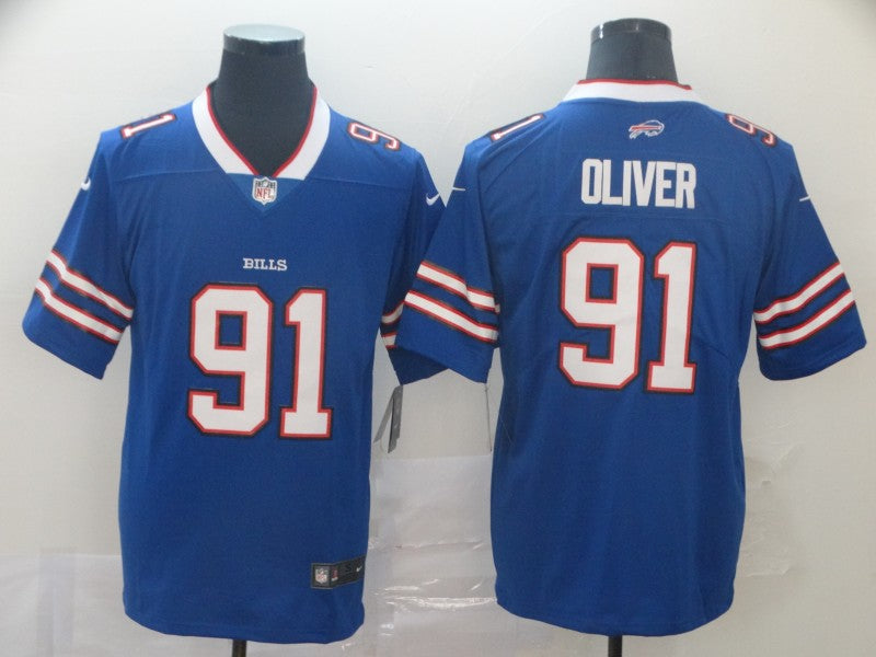 Men's Buffalo Bills Ed Oliver #91 Blue Game Player Jersey1 football jersey product view 1