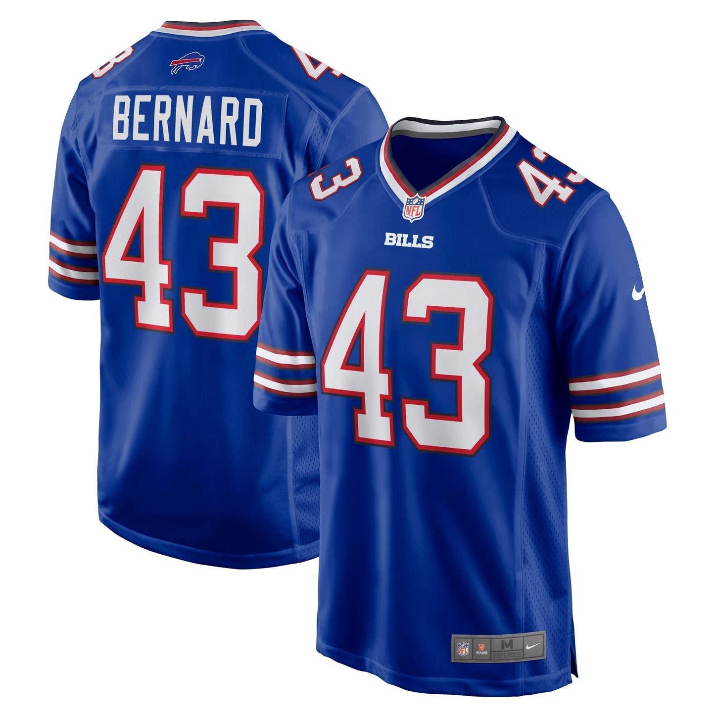 Terrel Bernard Buffalo Bills Game Jersey - Royal football jersey product view 1