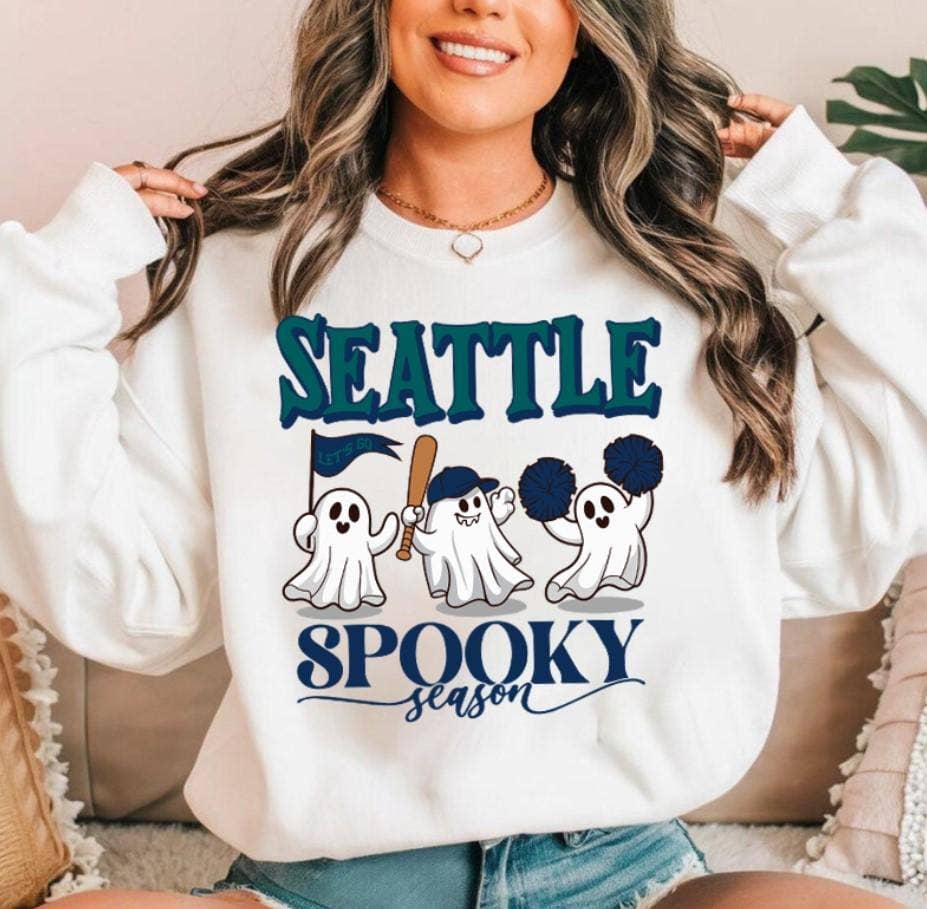 Seattle Baseball Retro Team Hoodie Funny Ghost Vintage Unisex T-shirt, Sweatshirt, Hoodie, Long Sleeve Tee - T-Shirt, Sweatshirt, Hoodie