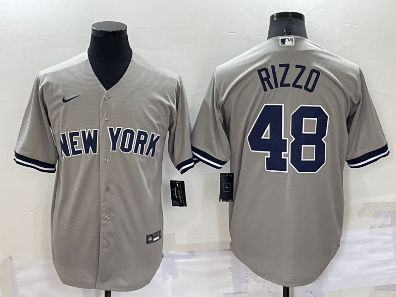 Men's New York Yankees Anthony Rizzo #48 Gray Replica Baseball Jersey baseball jersey product view 1